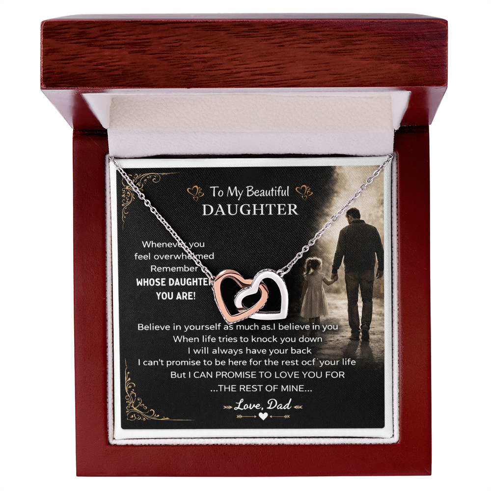 Daughter's Gift Set From Dad – Interlocking Hearts Necklace