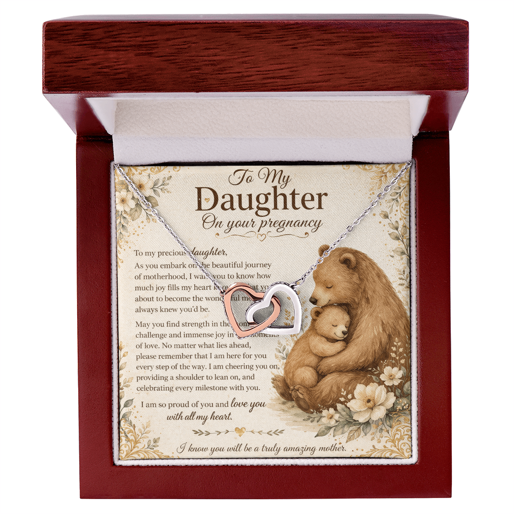 To My Precious Daughter's Pregnancy – Interlocking Hearts Necklace From Mom