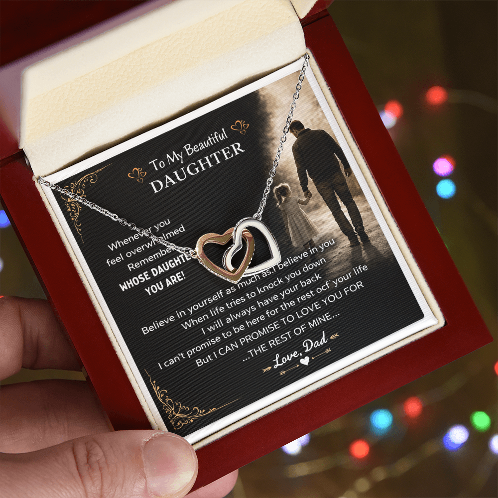 Daughter's Gift Set From Dad – Interlocking Hearts Necklace
