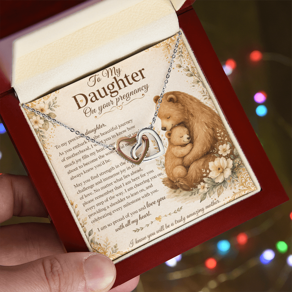 To My Precious Daughter's Pregnancy – Interlocking Hearts Necklace From Mom