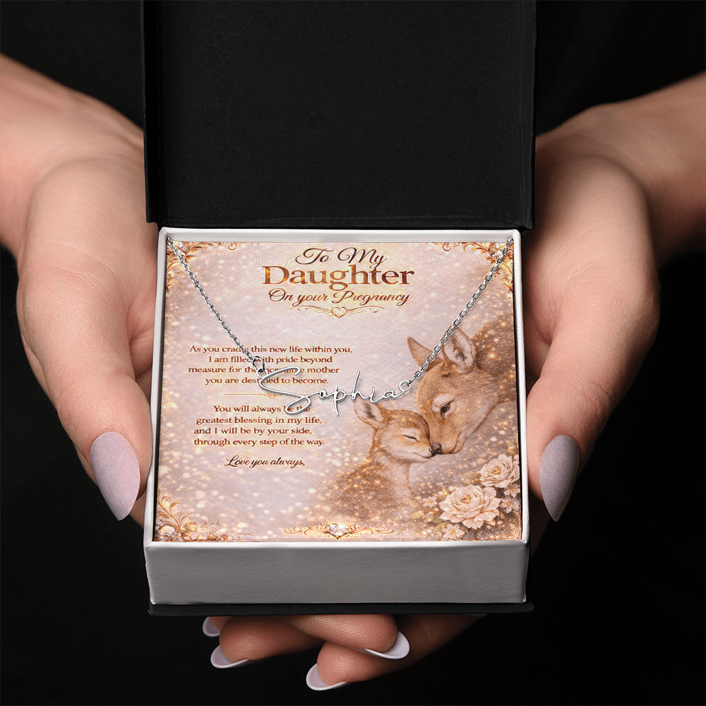 To Our Amazing Daughter's Pregnancy Customized Necklace gift