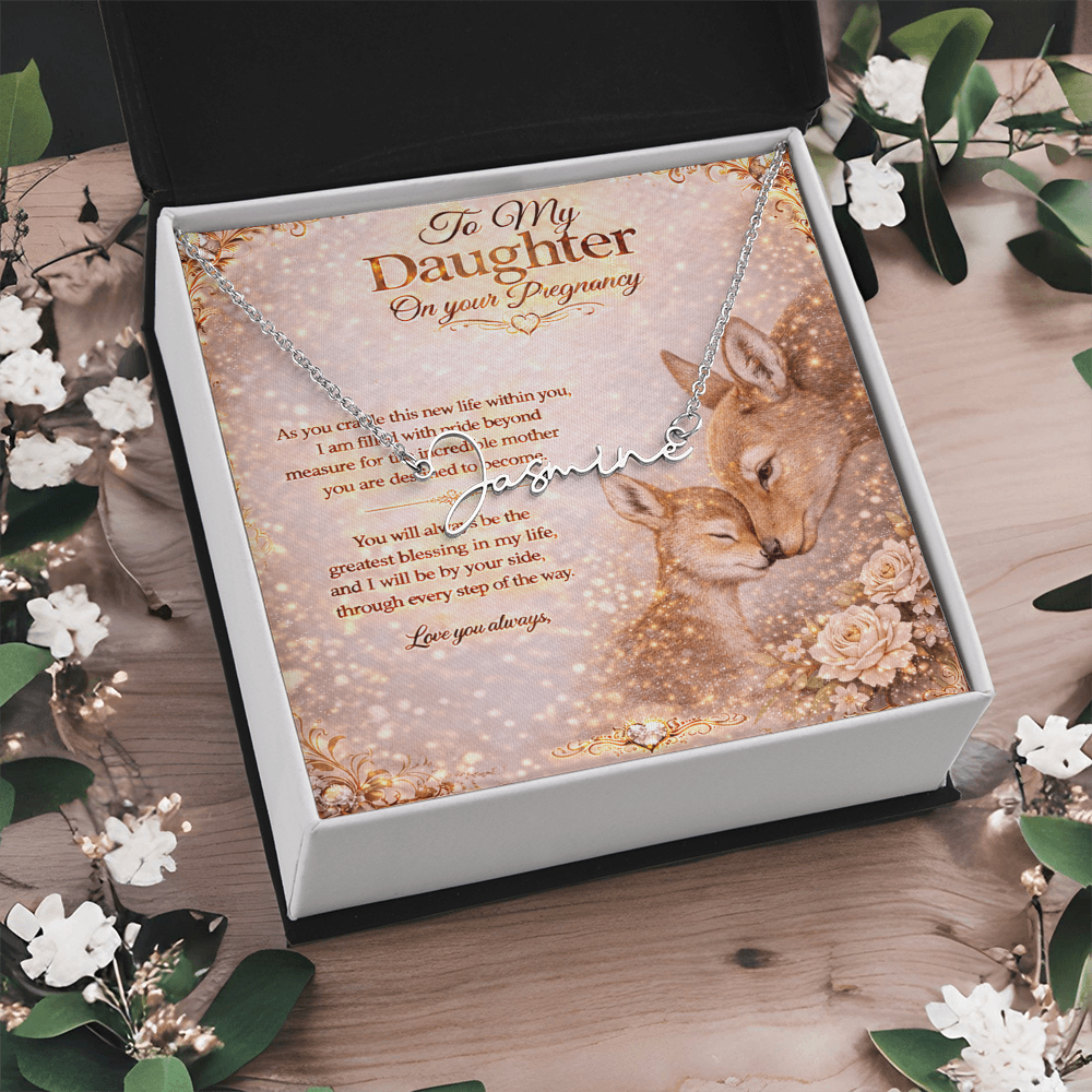 To Our Amazing Daughter's Pregnancy Customized Necklace gift