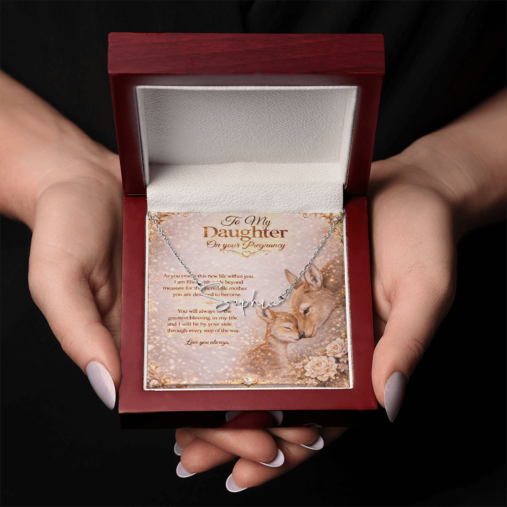To Our Amazing Daughter's Pregnancy Customized Necklace gift