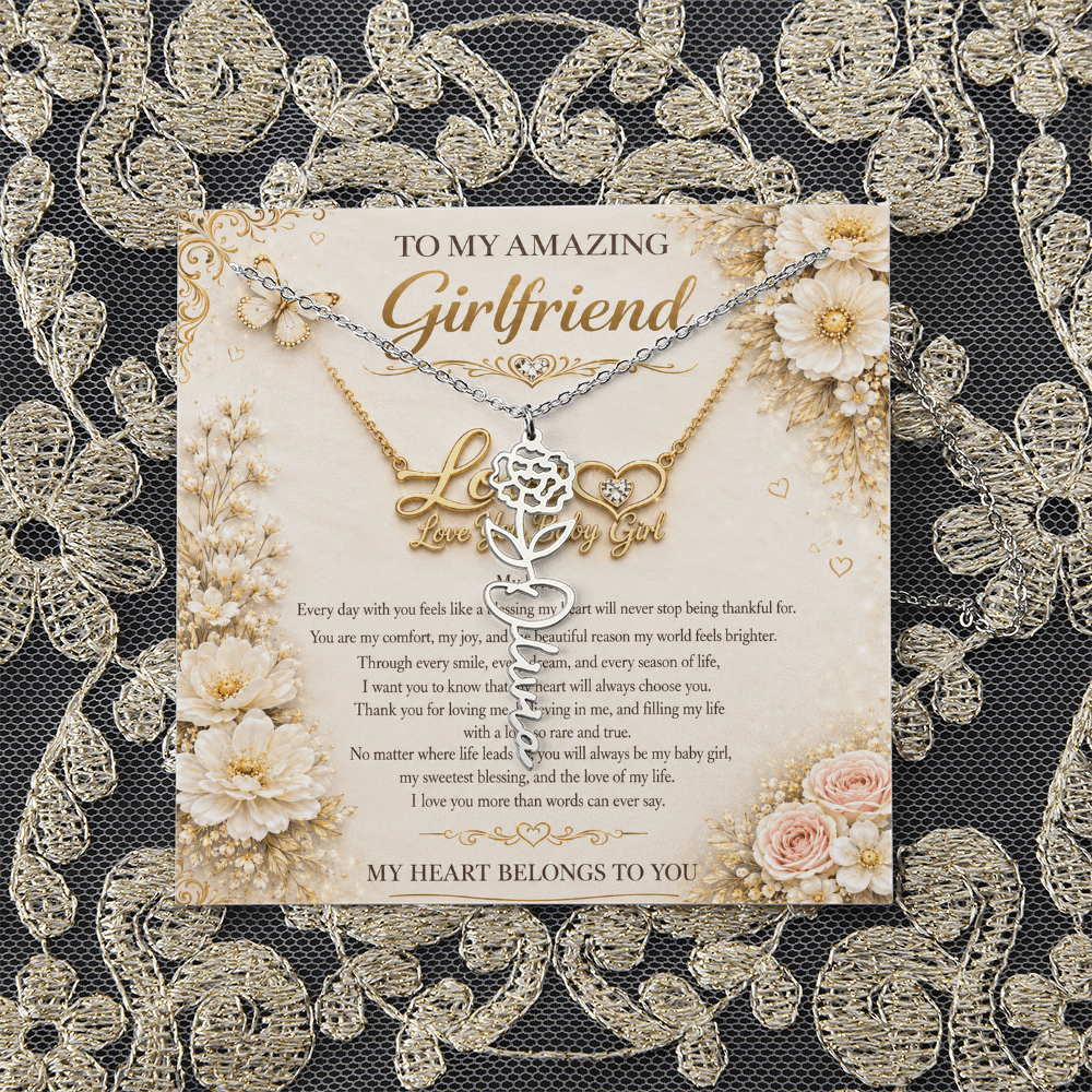 Customized Luxurious romantic jewelry card for My Girlfriend