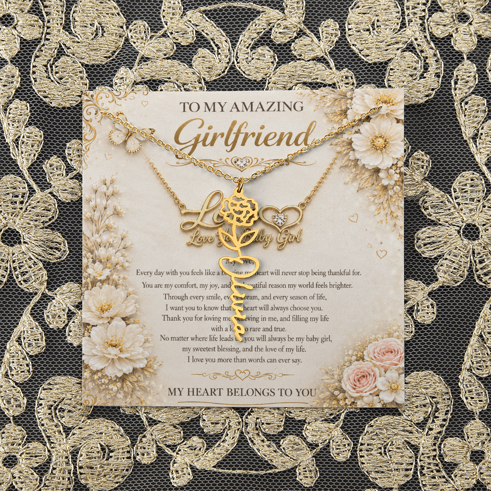 Customized Luxurious romantic jewelry card for My Girlfriend