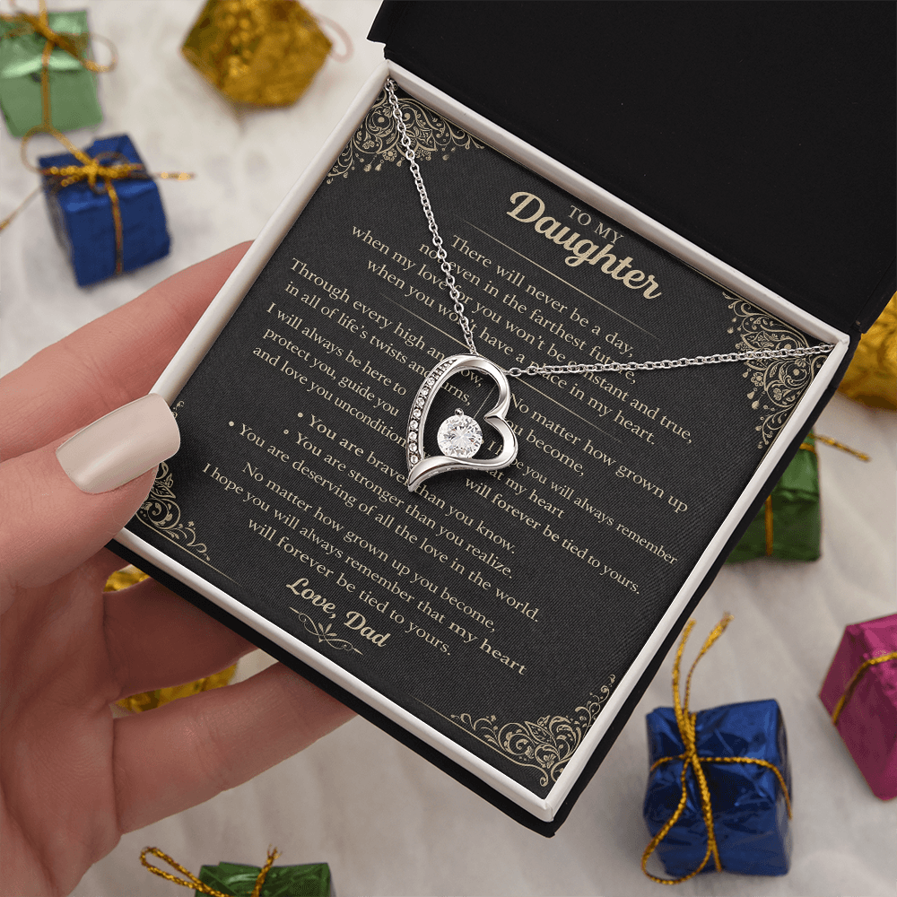 To My Precious Daughter – Heart Pendant Necklace Gift Set