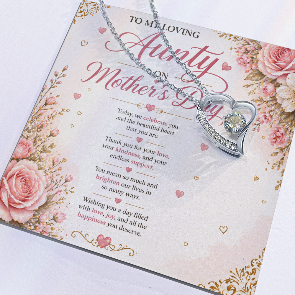 Happy Mother's Day Aunty Necklace Gift Set