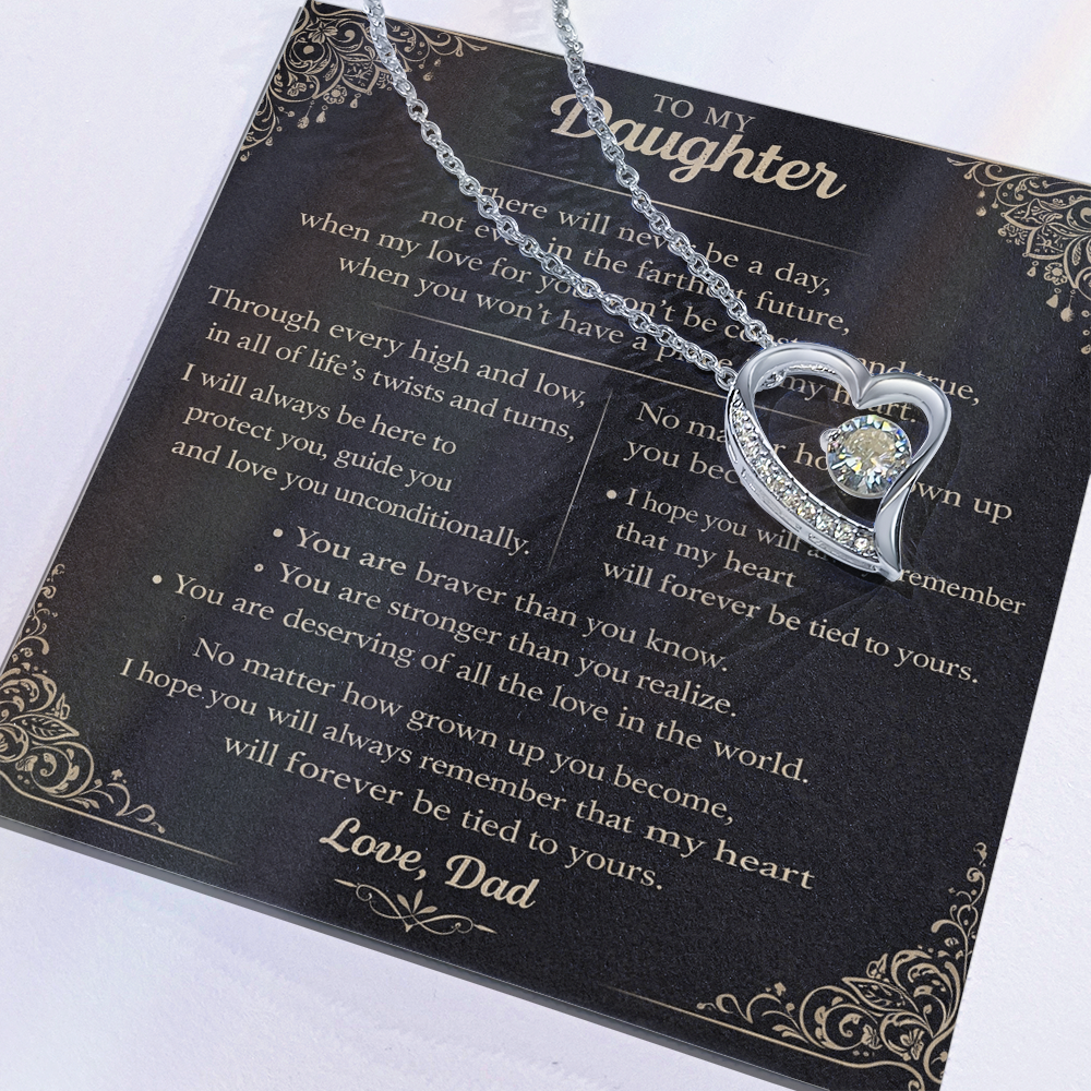 To My Precious Daughter – Heart Pendant Necklace Gift Set
