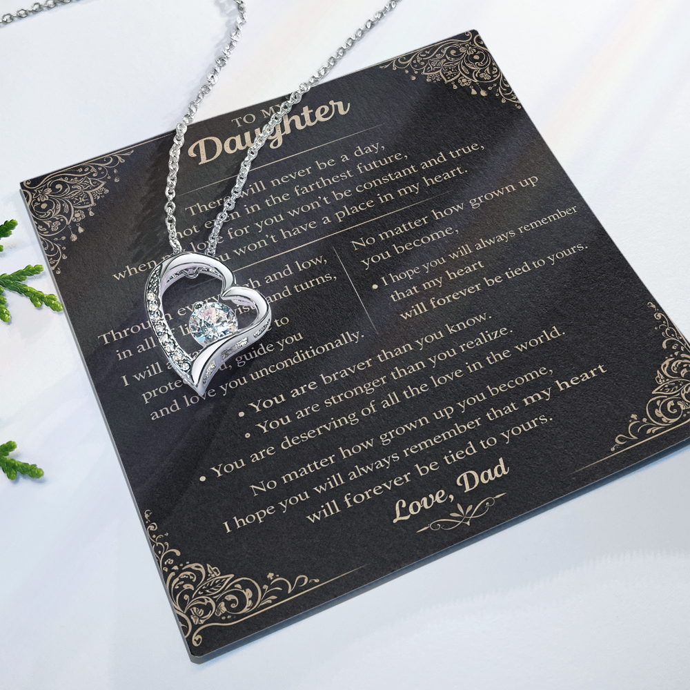 To My Precious Daughter – Heart Pendant Necklace Gift Set