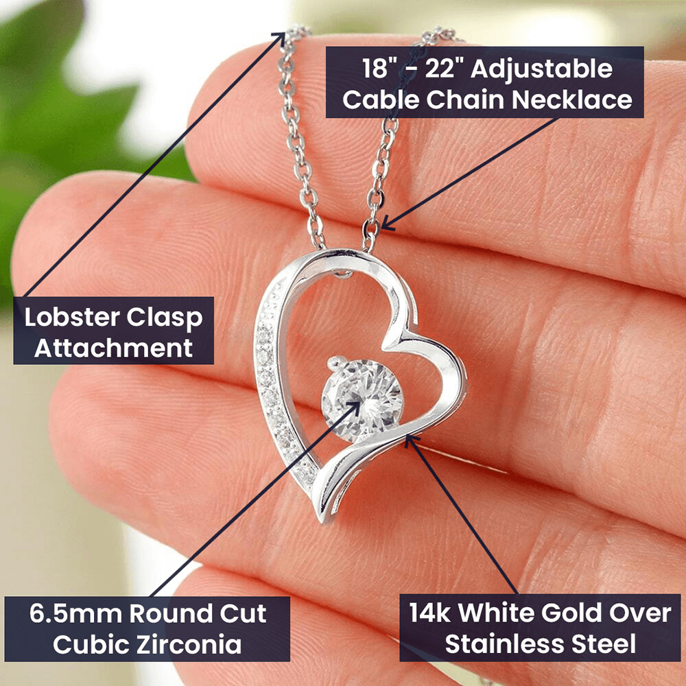 Elegant Heart Pendant – Love Message Necklace for Wife