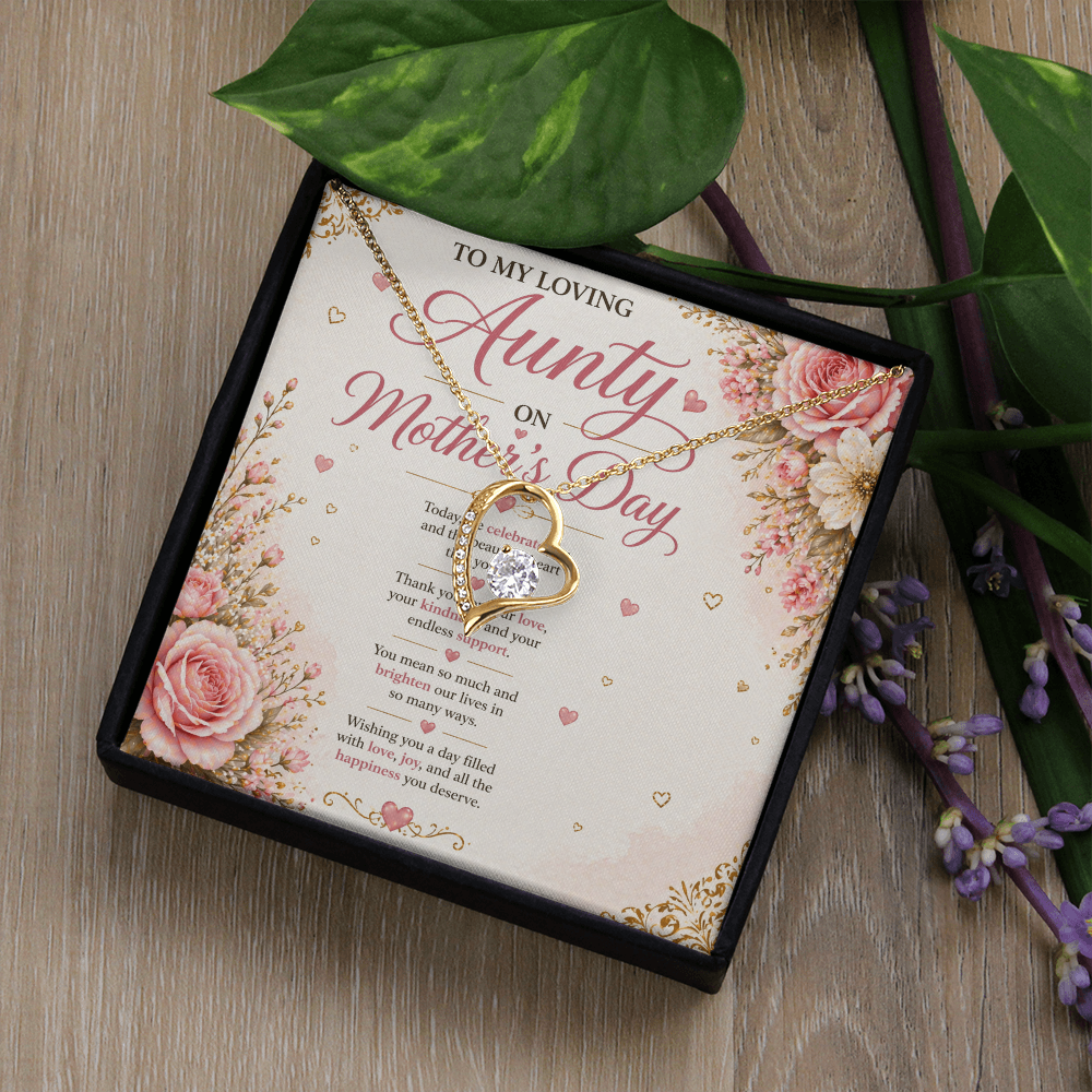 Happy Mother's Day Aunty Necklace Gift Set