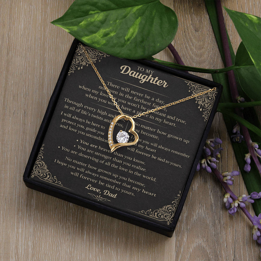 To My Precious Daughter – Heart Pendant Necklace Gift Set