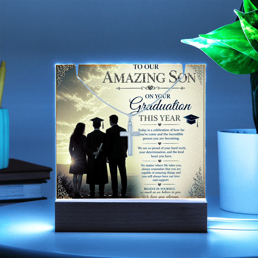 Our Amazing Son Graduation Acrylic Gift Set