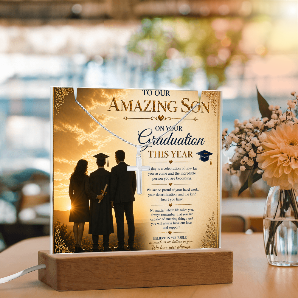 Our Amazing Son Graduation Acrylic Gift Set