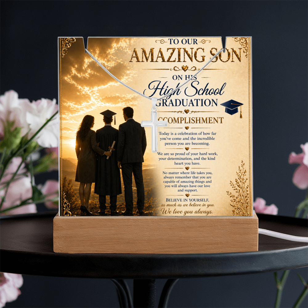 Wonderful Accomplishment To Our Amazing Son High School Graduate Acrylic Gift Set