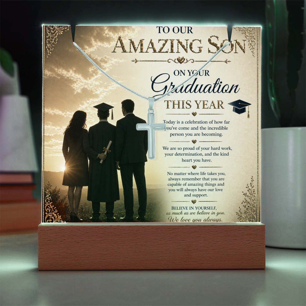 Our Amazing Son Graduation Acrylic Gift Set