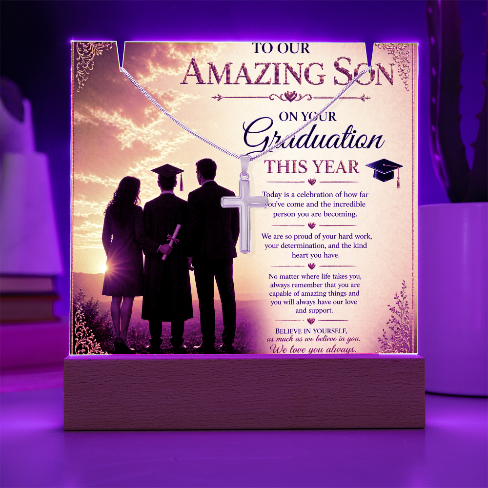 Our Amazing Son Graduation Acrylic Gift Set