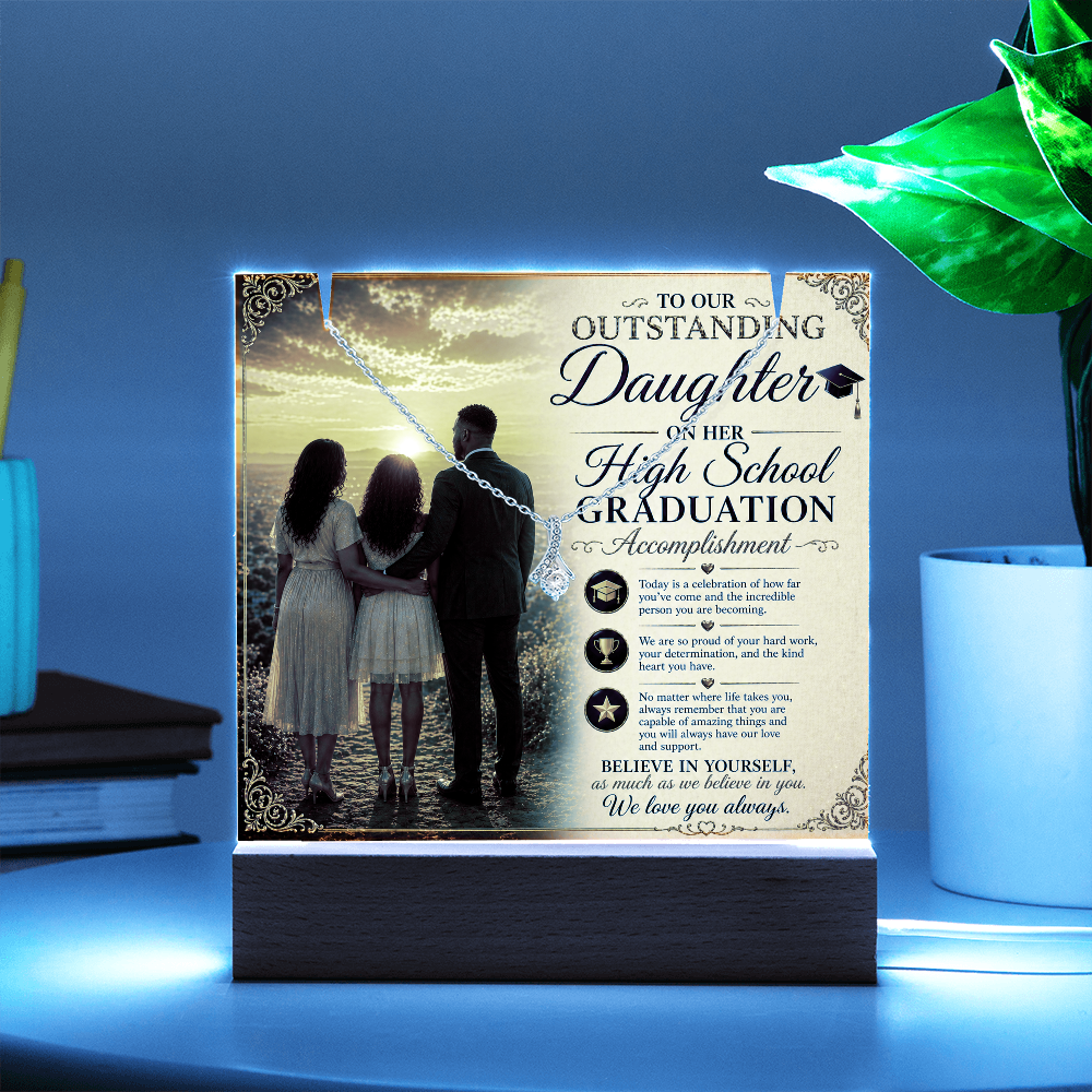 Honoring Our Outstanding Daughter High School Grad Success Acrylic Gift Set