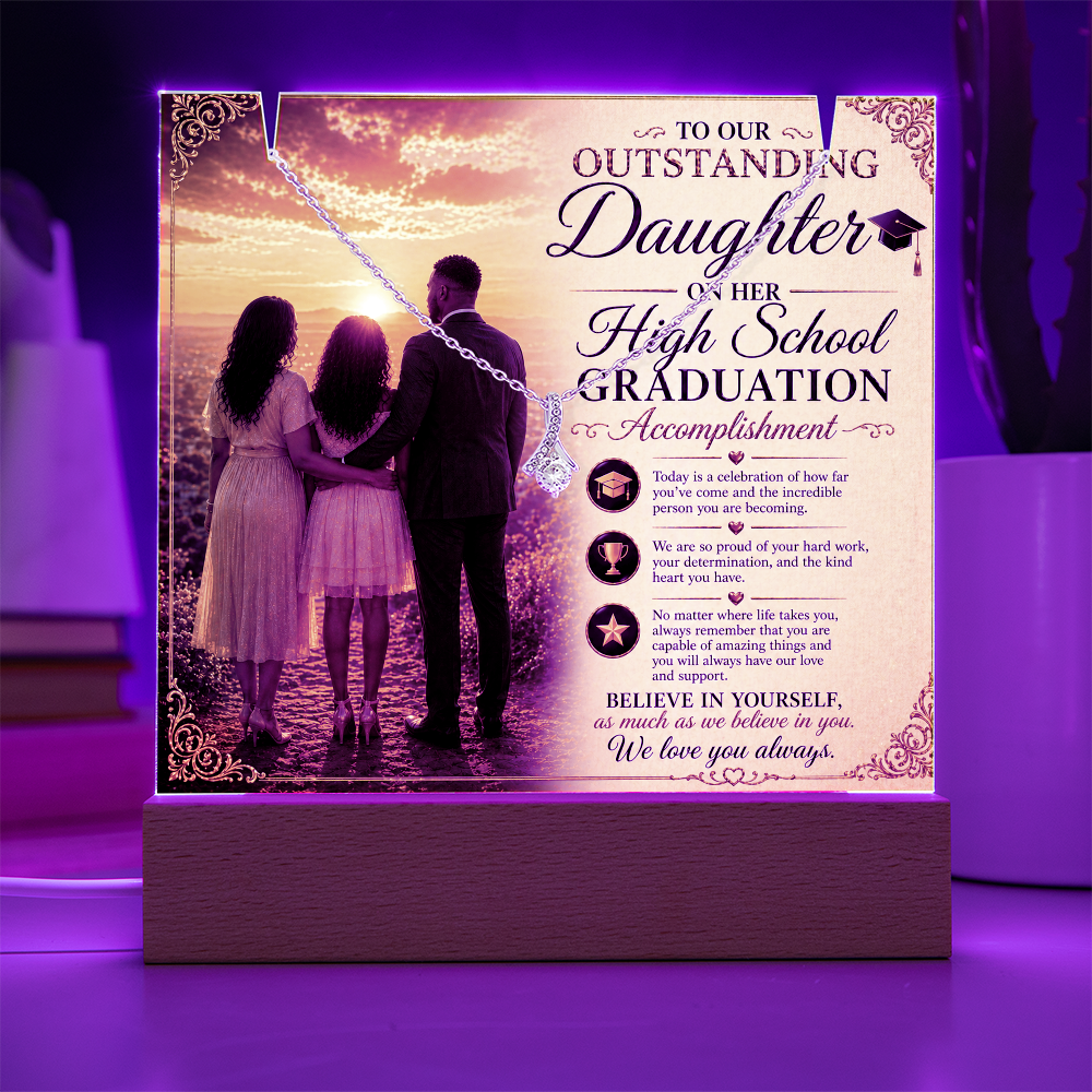 Honoring Our Outstanding Daughter High School Grad Success Acrylic Gift Set