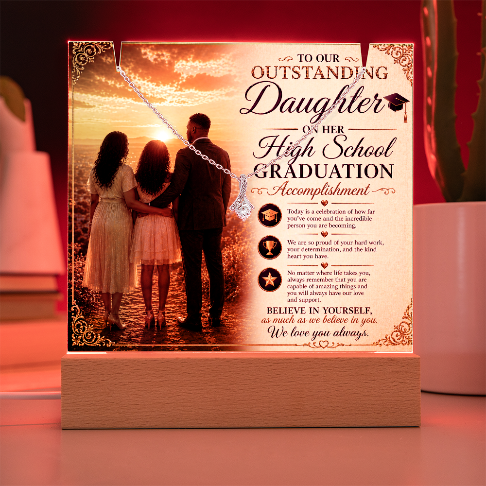 Honoring Our Outstanding Daughter High School Grad Success Acrylic Gift Set