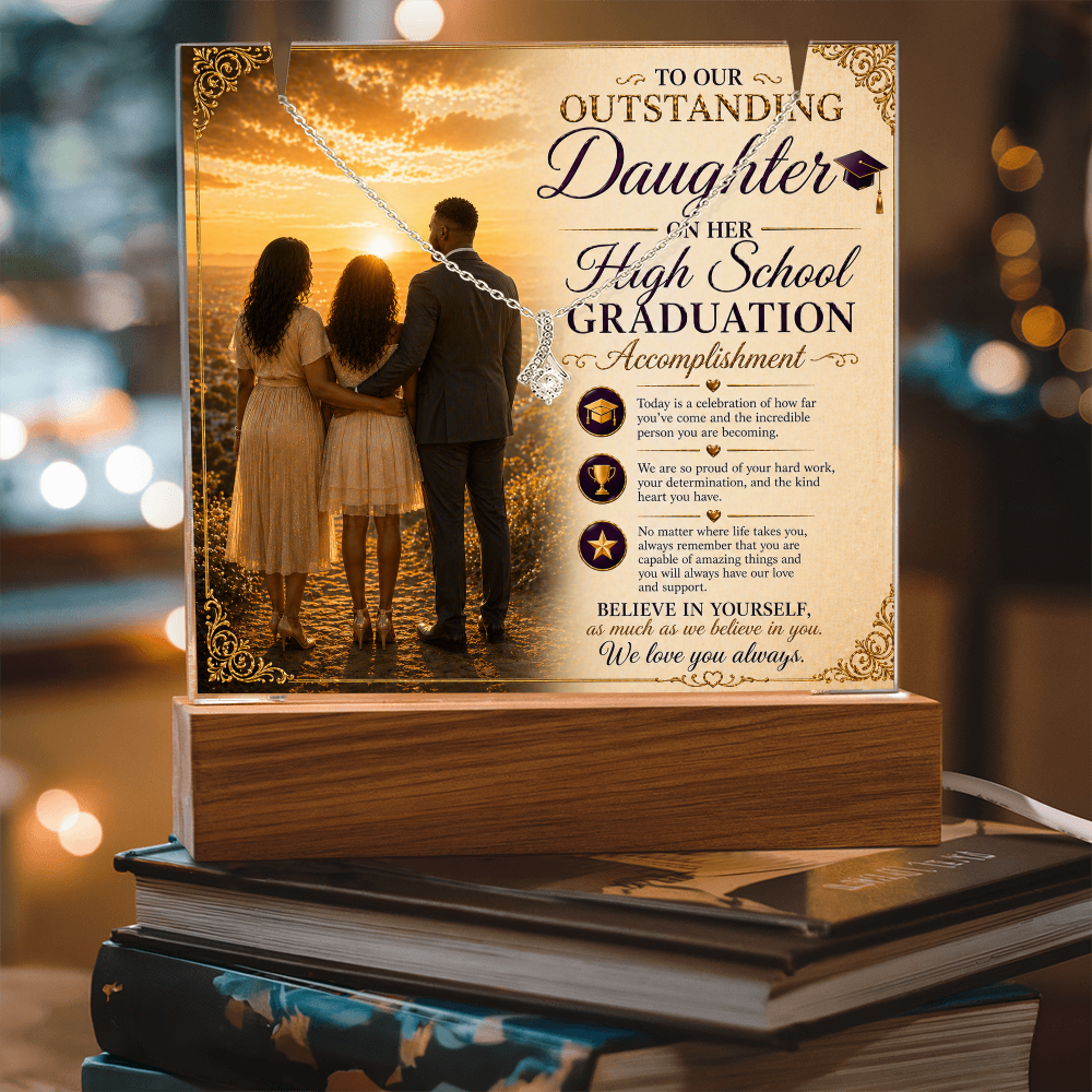 Honoring Our Outstanding Daughter High School Grad Success Acrylic Gift Set