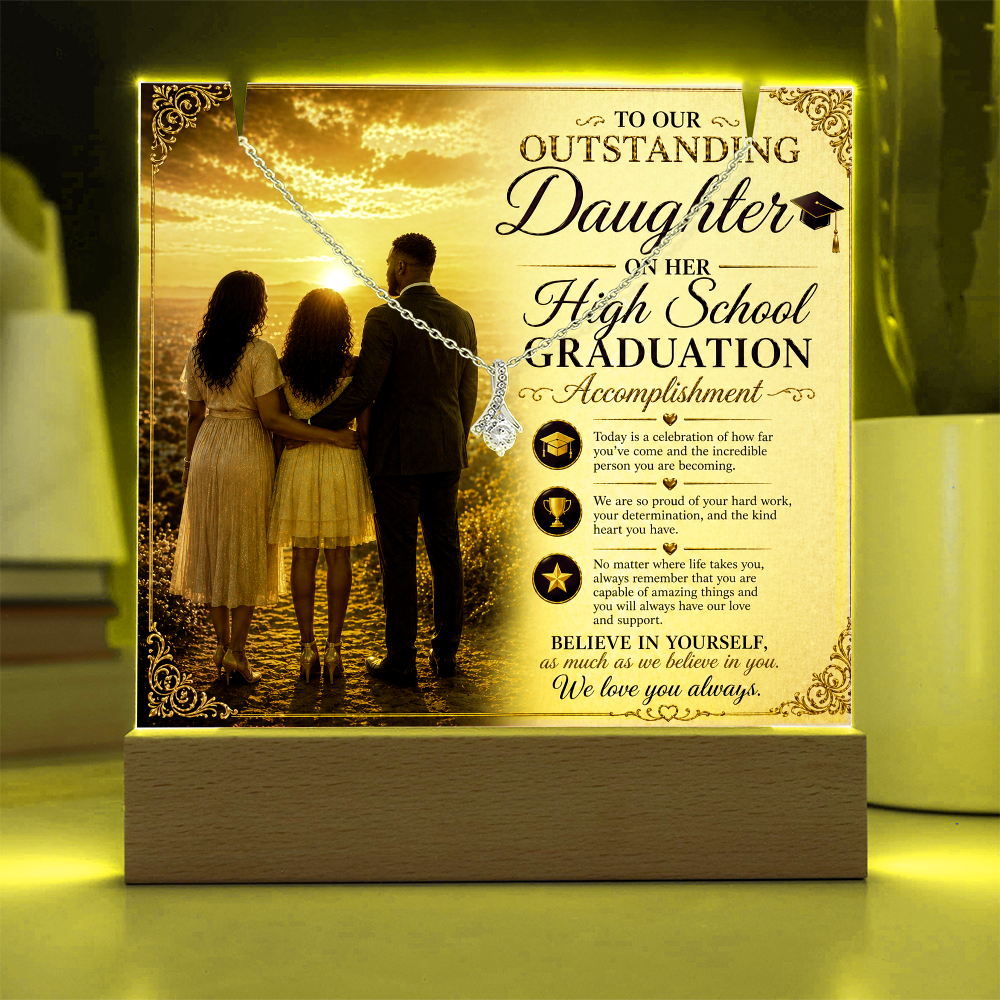 Honoring Our Outstanding Daughter High School Grad Success Acrylic Gift Set
