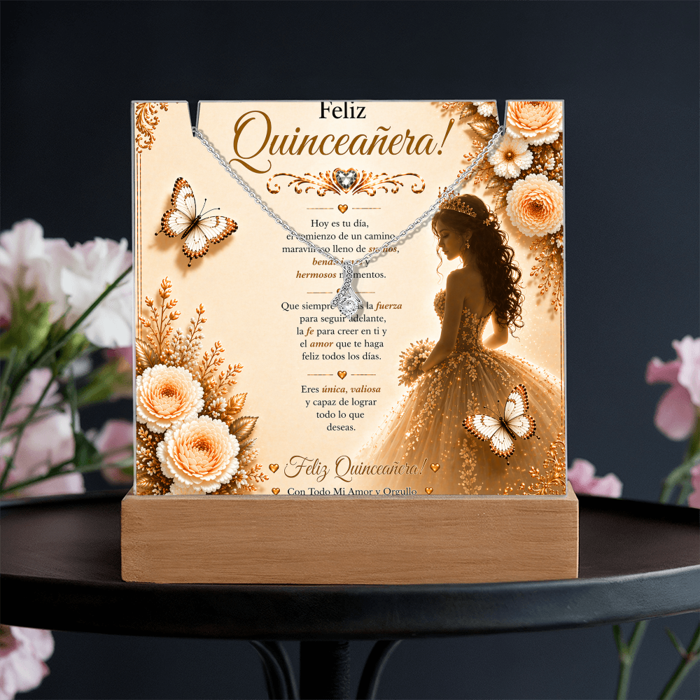 Feliz Quinceañera Beautiful Young Lady Acrylic Plaque Gift Set