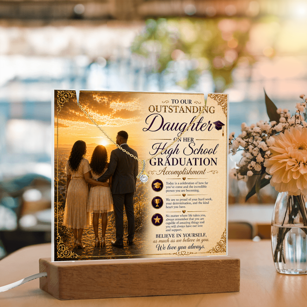 Honoring Our Outstanding Daughter High School Grad Success Acrylic Gift Set