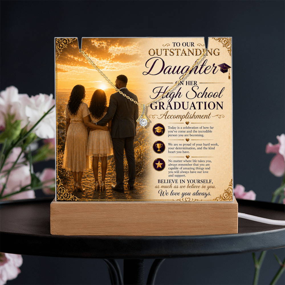 Honoring Our Outstanding Daughter High School Grad Success Acrylic Gift Set