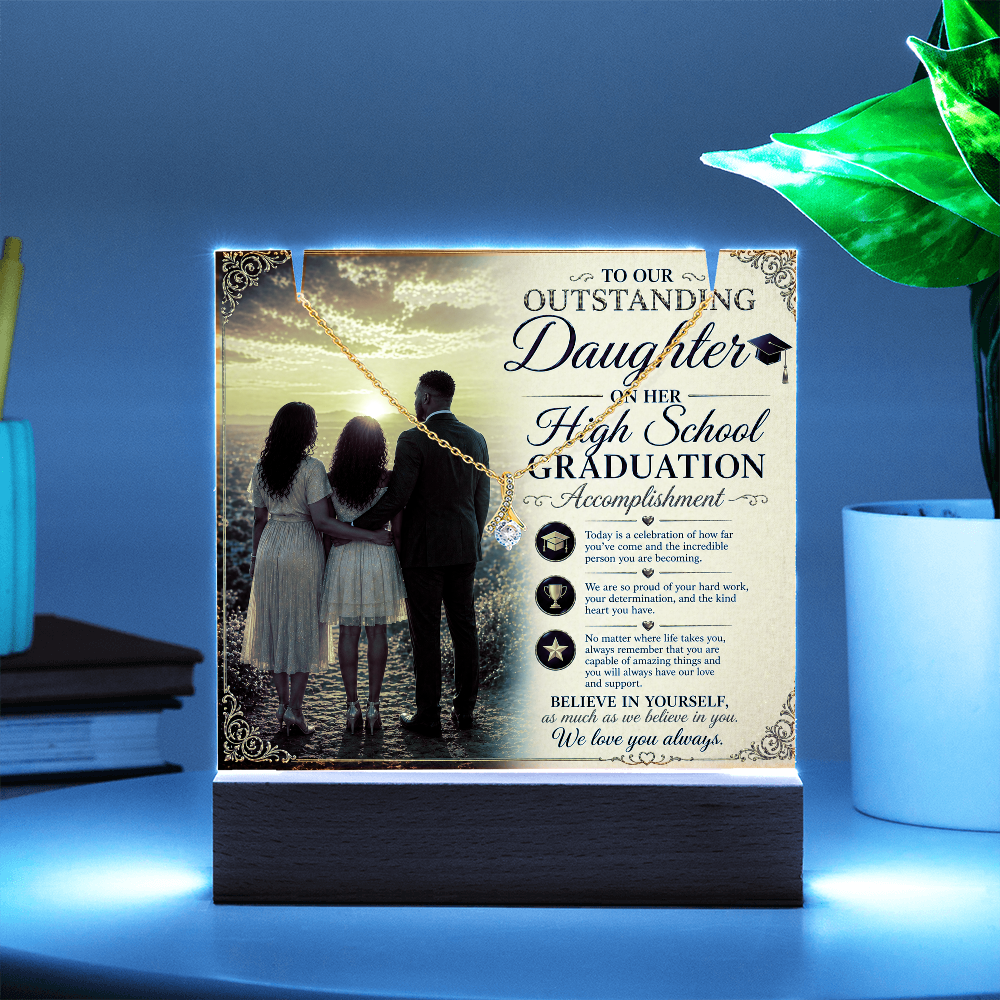 Honoring Our Outstanding Daughter High School Grad Success Acrylic Gift Set