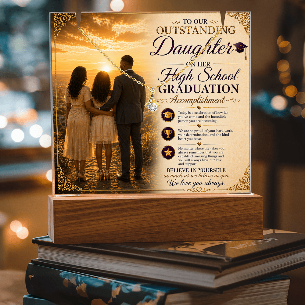 Honoring Our Outstanding Daughter High School Grad Success Acrylic Gift Set
