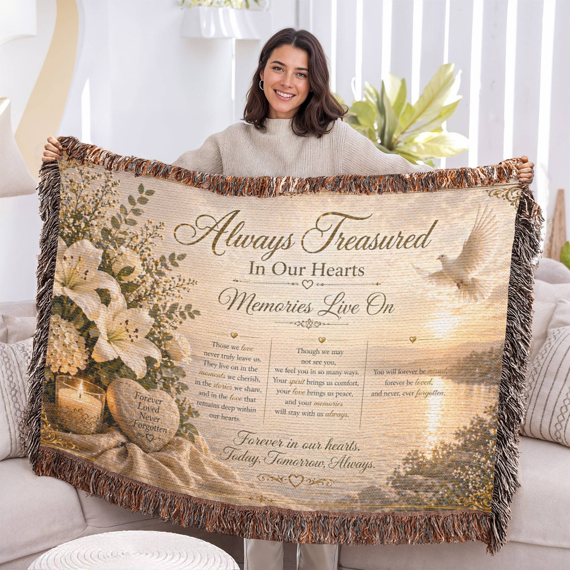 Most Treasured In Our Heart Woven Blanket