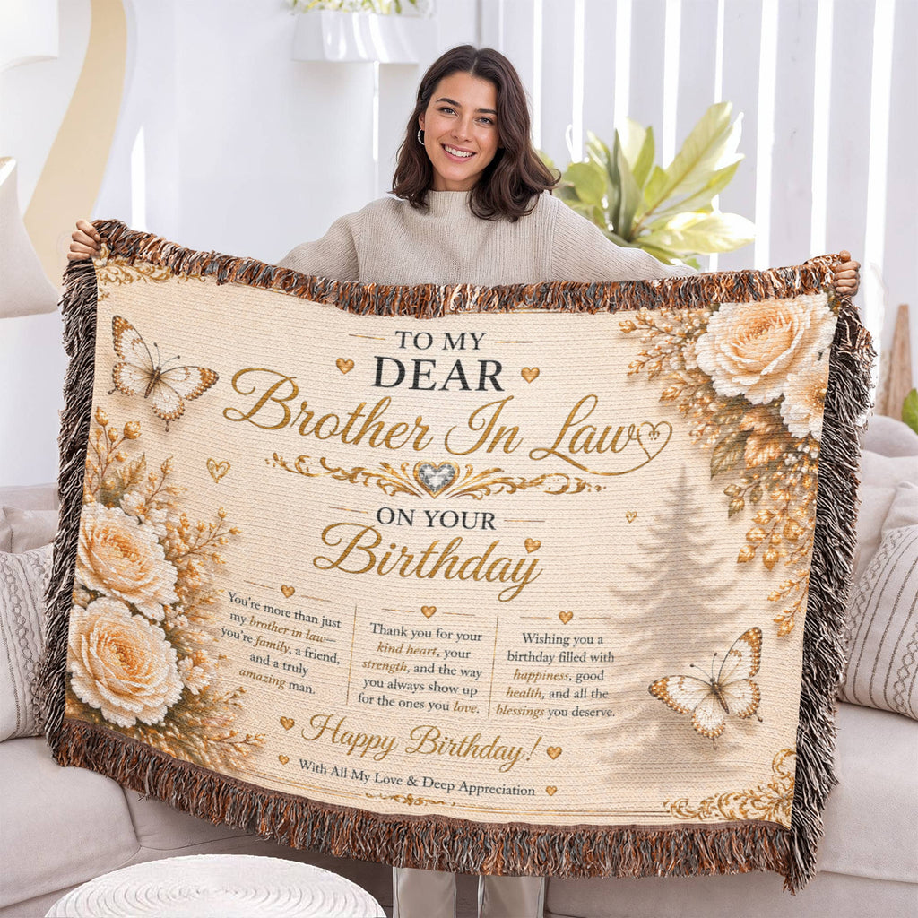Elegant Birthday Wishes For Brother-In-Law Woven Blanket