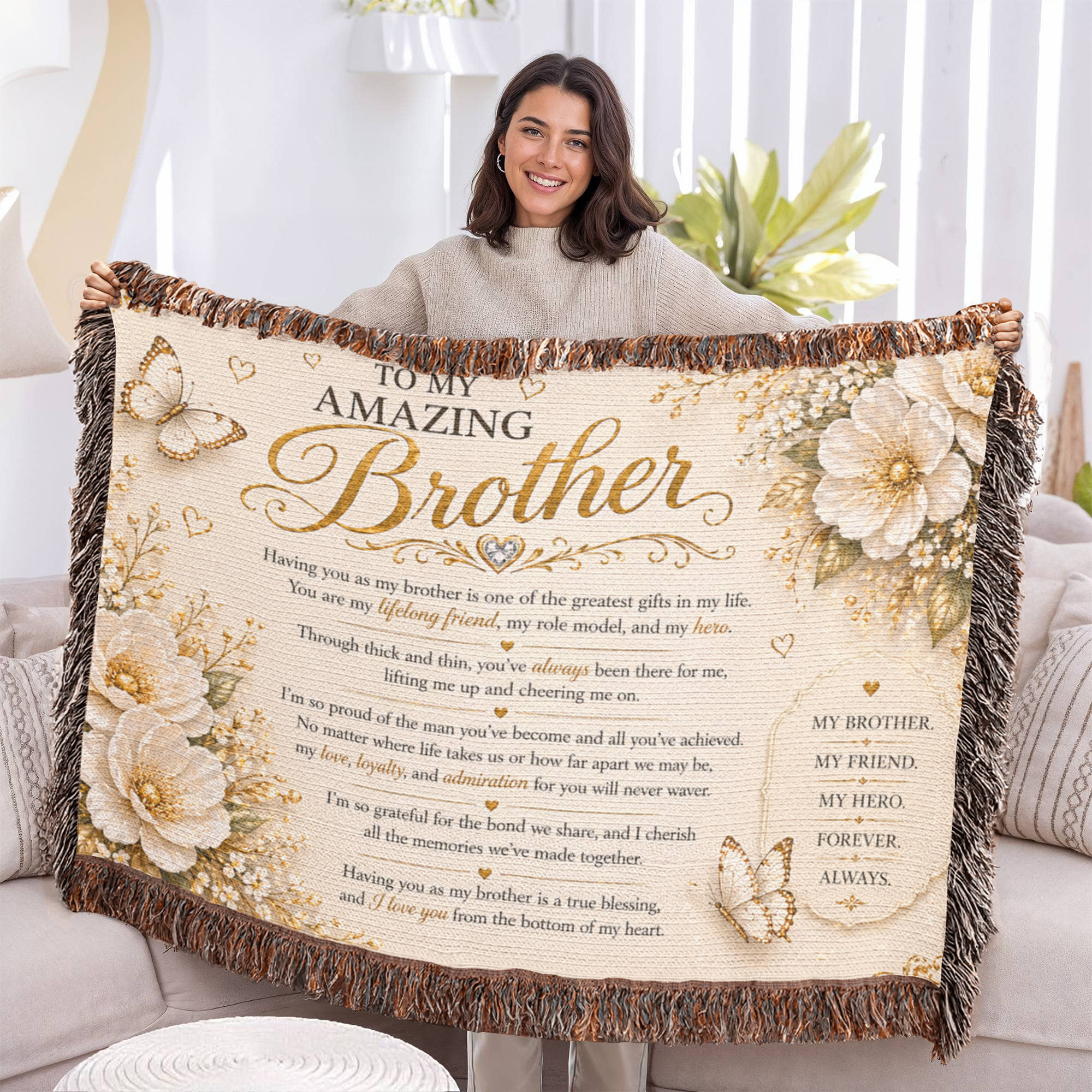 Amazing Brother's Woven Blanket Gift
