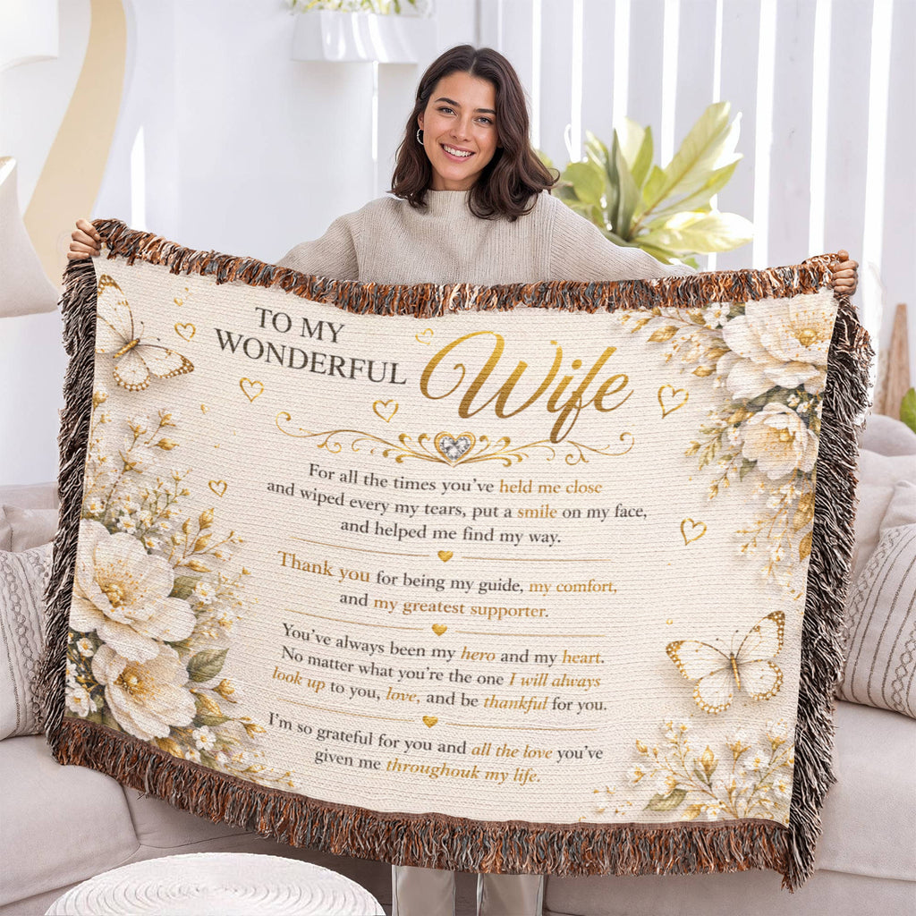 To My Beloved Wife Woven Blanket Gift