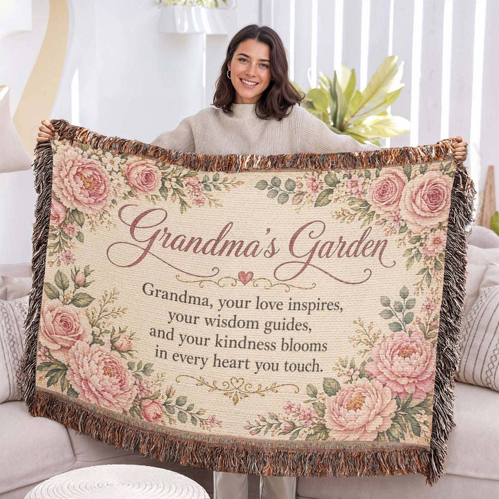 Beautiful Grandma Garden Woven Blanket  Gift