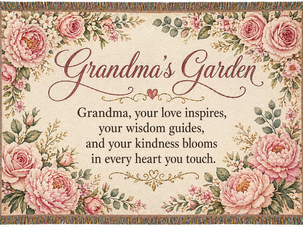 Beautiful Grandma Garden Woven Blanket  Gift