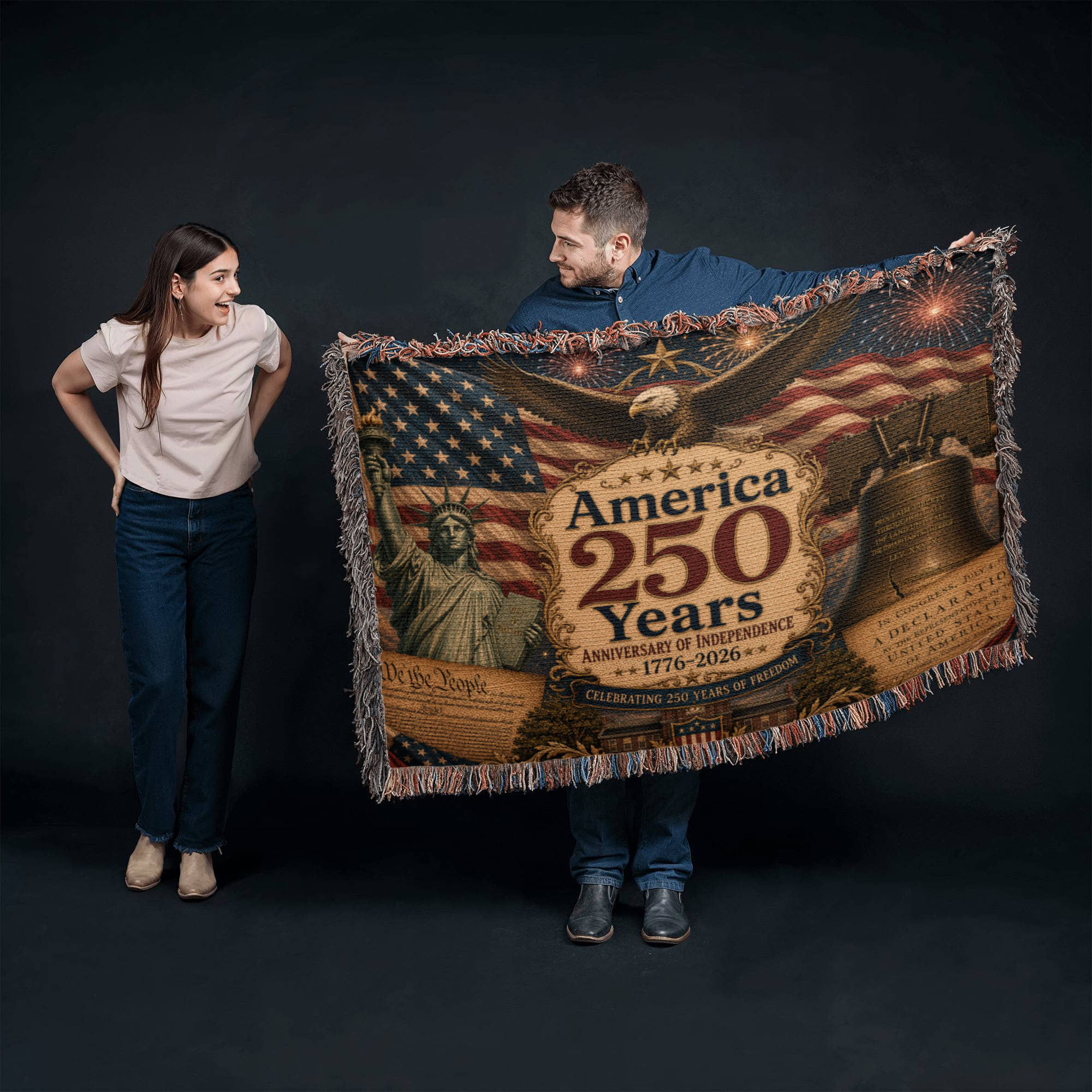 Happy Birthday America Landscaping Woven Blanket Special