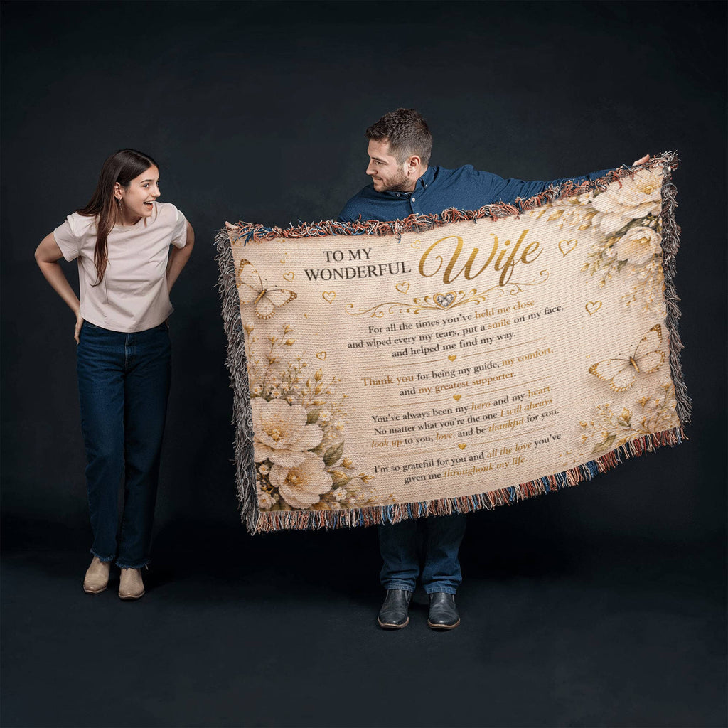 To My Beloved Wife Woven Blanket Gift