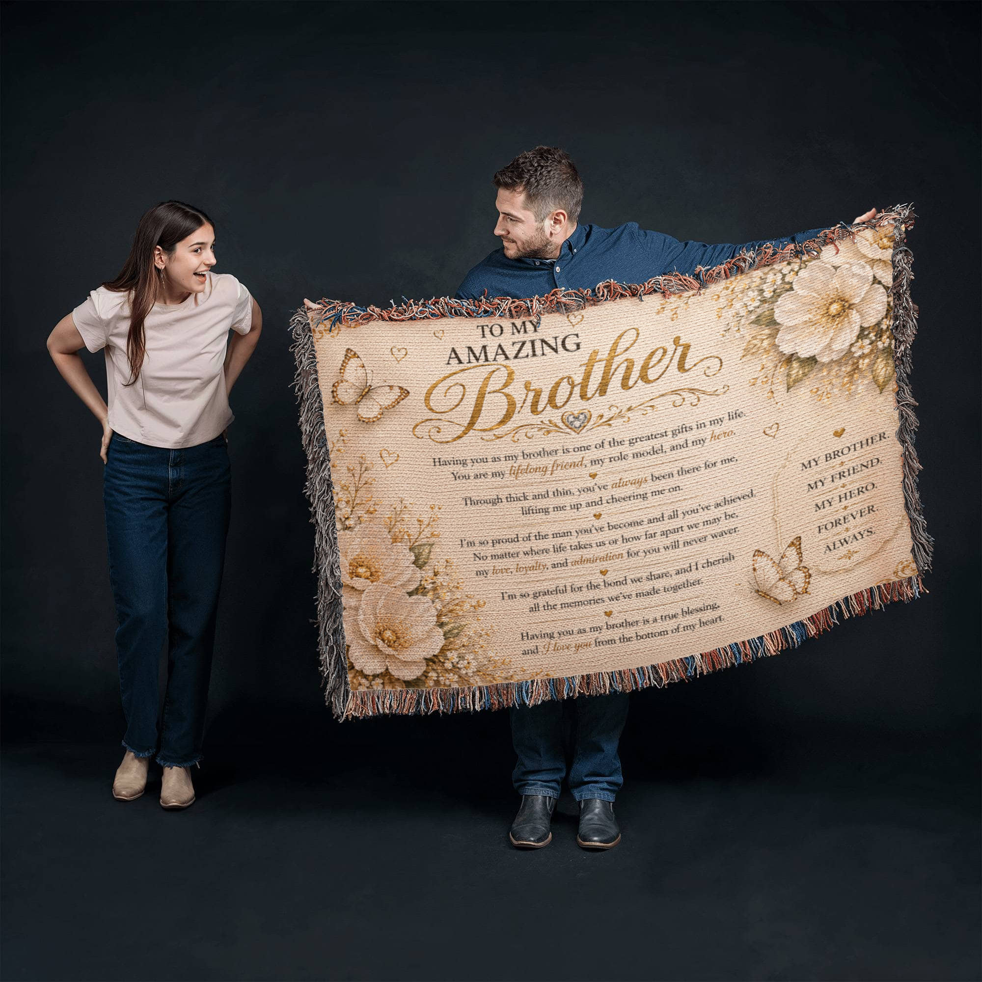 Amazing Brother's Woven Blanket Gift