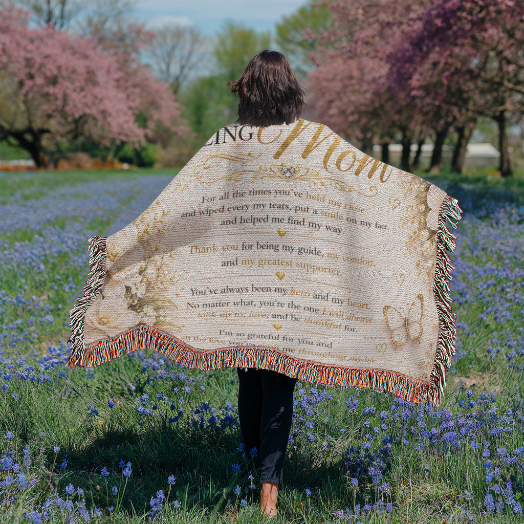 Treasured & Adorable Woven Blanket For Mom