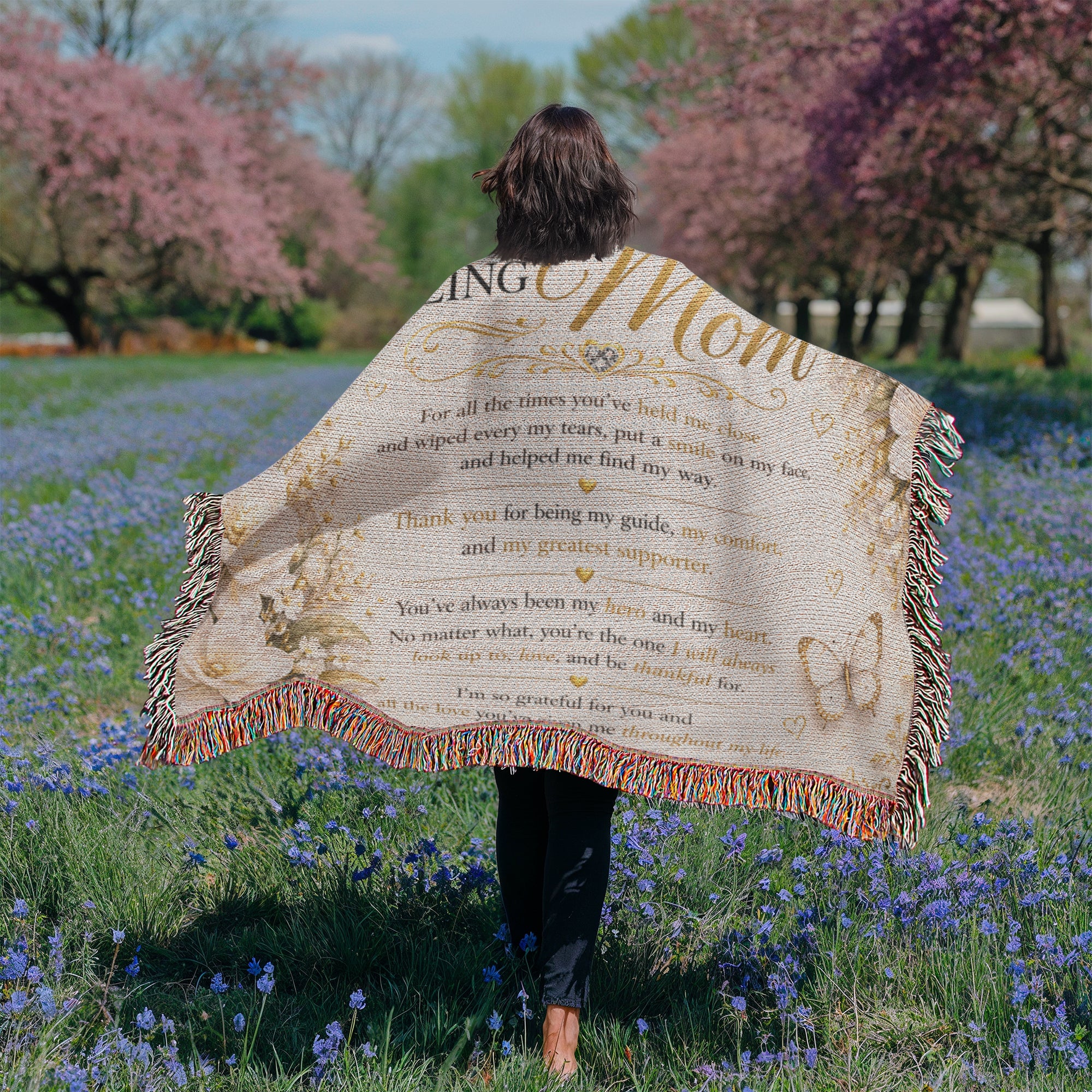 Treasured & Adorable Woven Blanket For Mom