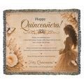Feliz Quinceañera Festive Woven Blanket