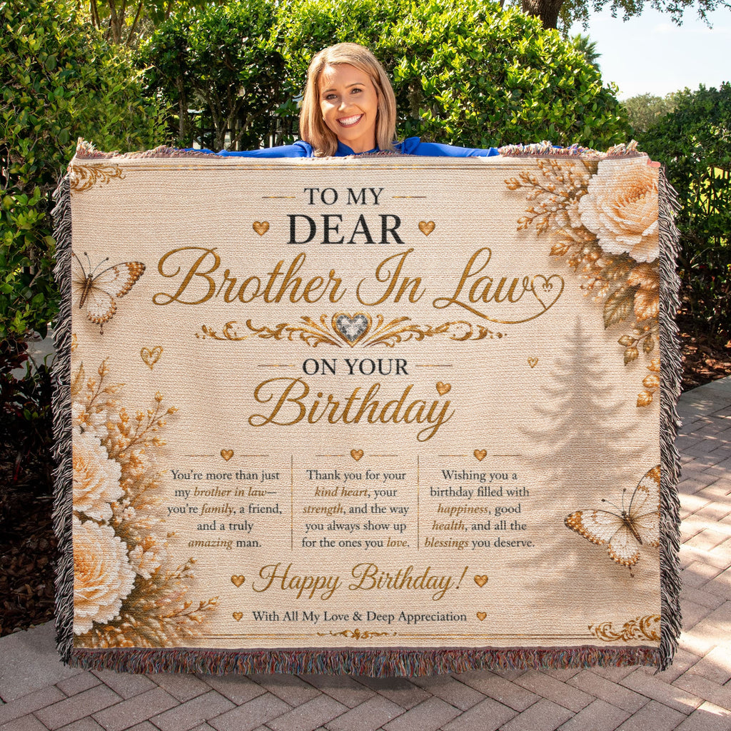 Elegant Birthday Wishes For Brother-In-Law Woven Blanket