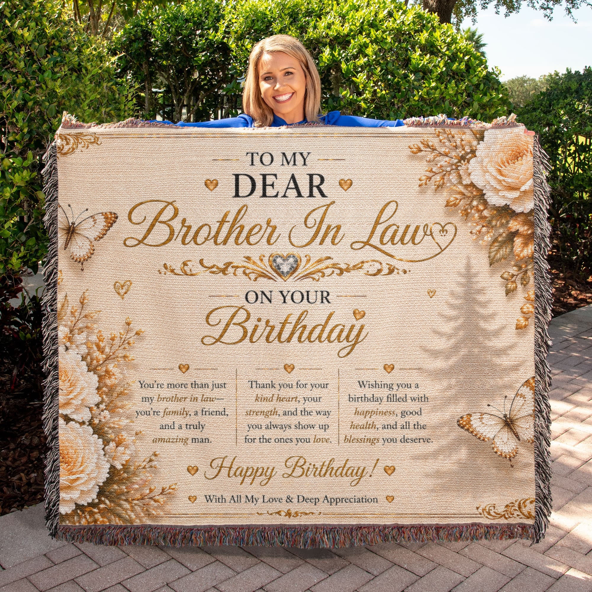 Elegant Birthday Wishes For Brother-In-Law Woven Blanket
