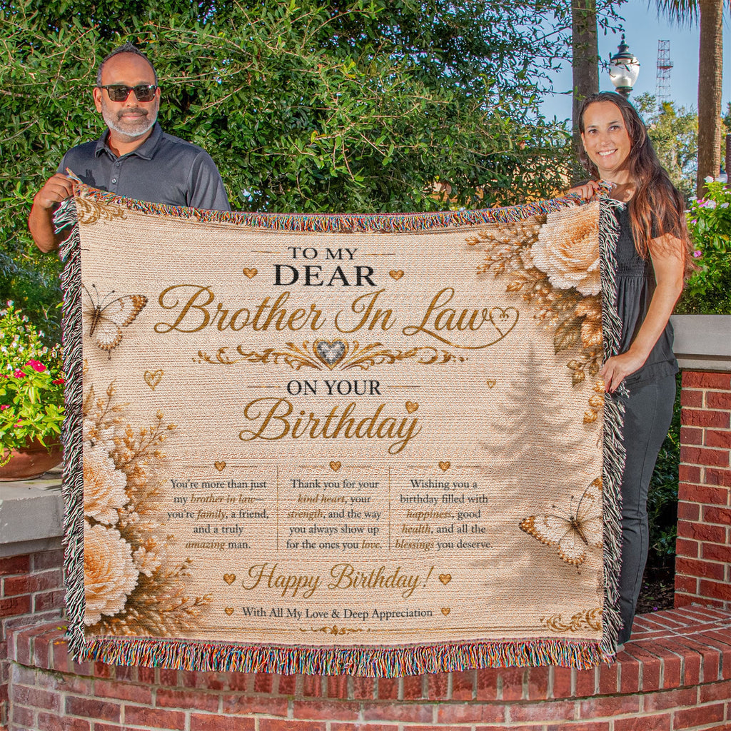 Elegant Birthday Wishes For Brother-In-Law Woven Blanket