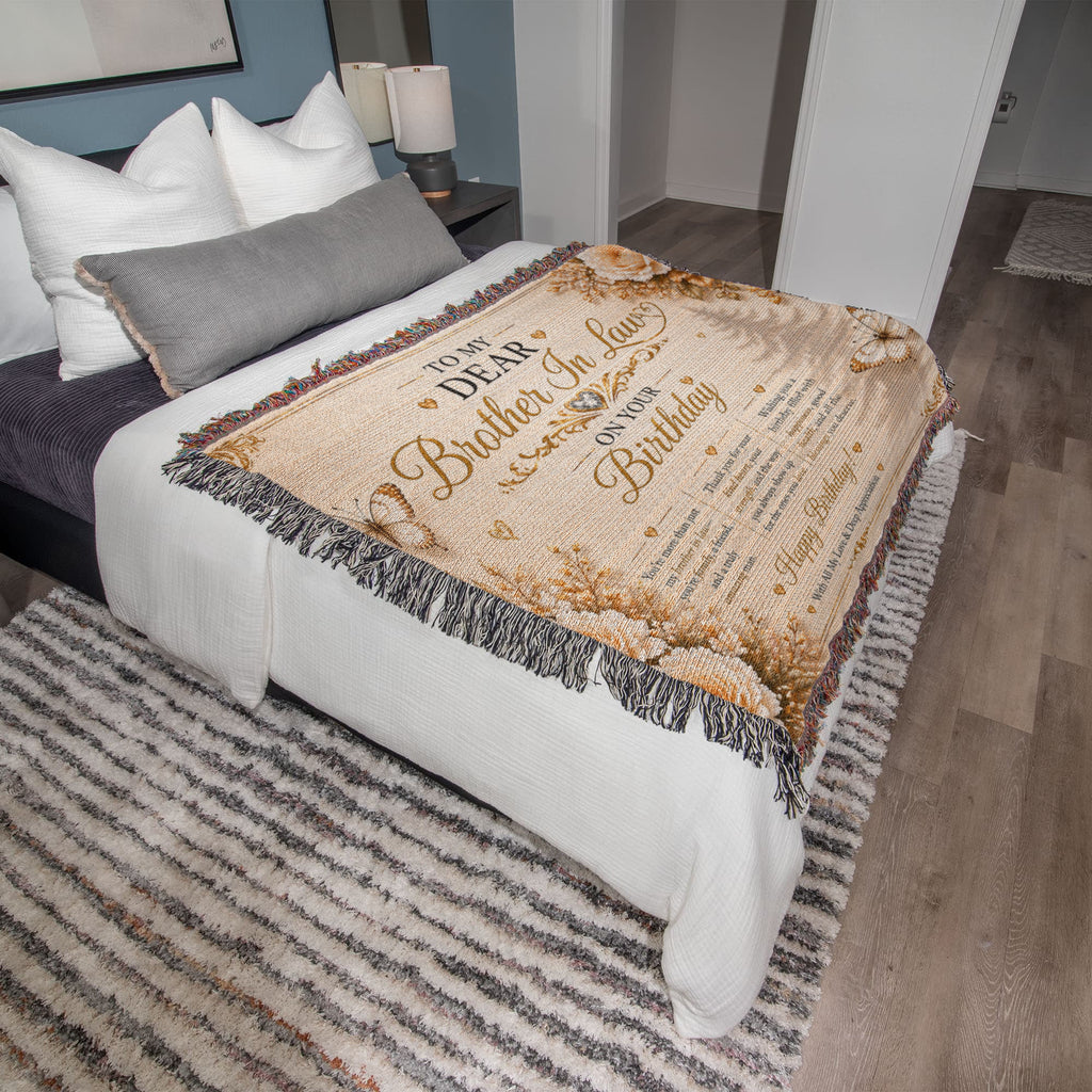 Elegant Birthday Wishes For Brother-In-Law Woven Blanket