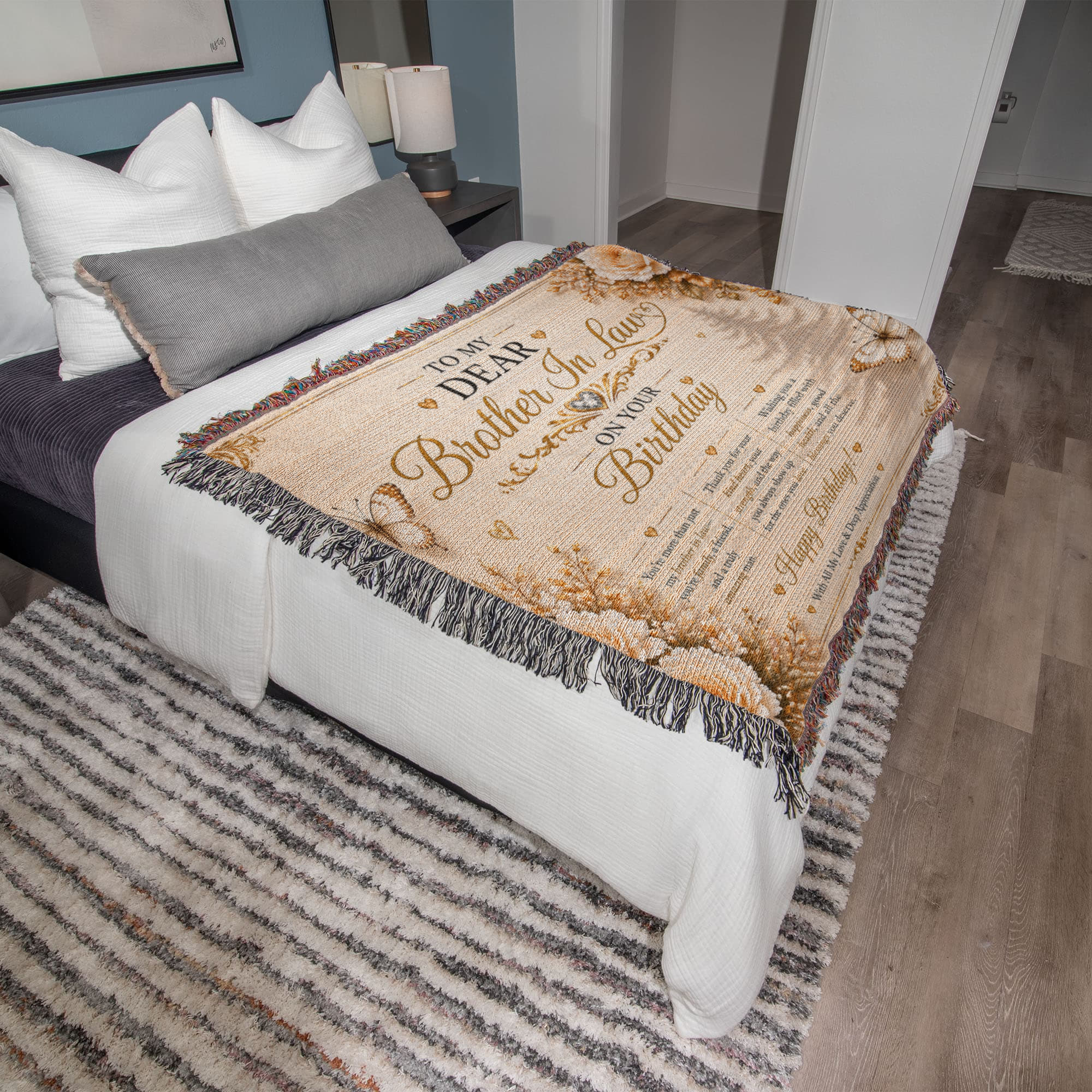 Elegant Birthday Wishes For Brother-In-Law Woven Blanket