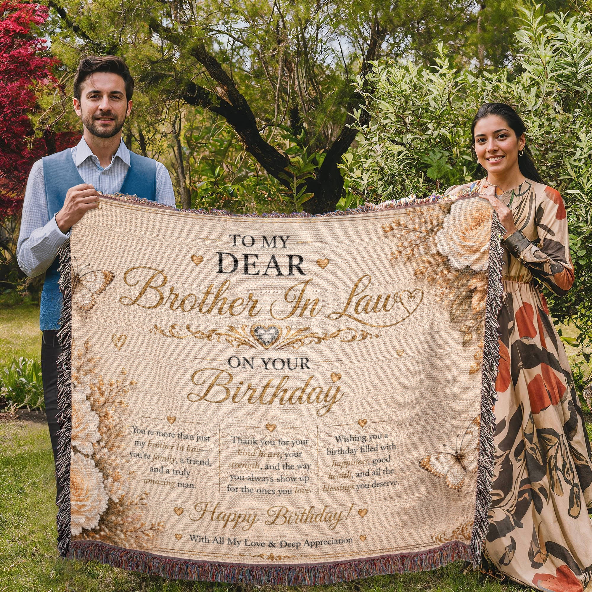 Elegant Birthday Wishes For Brother-In-Law Woven Blanket