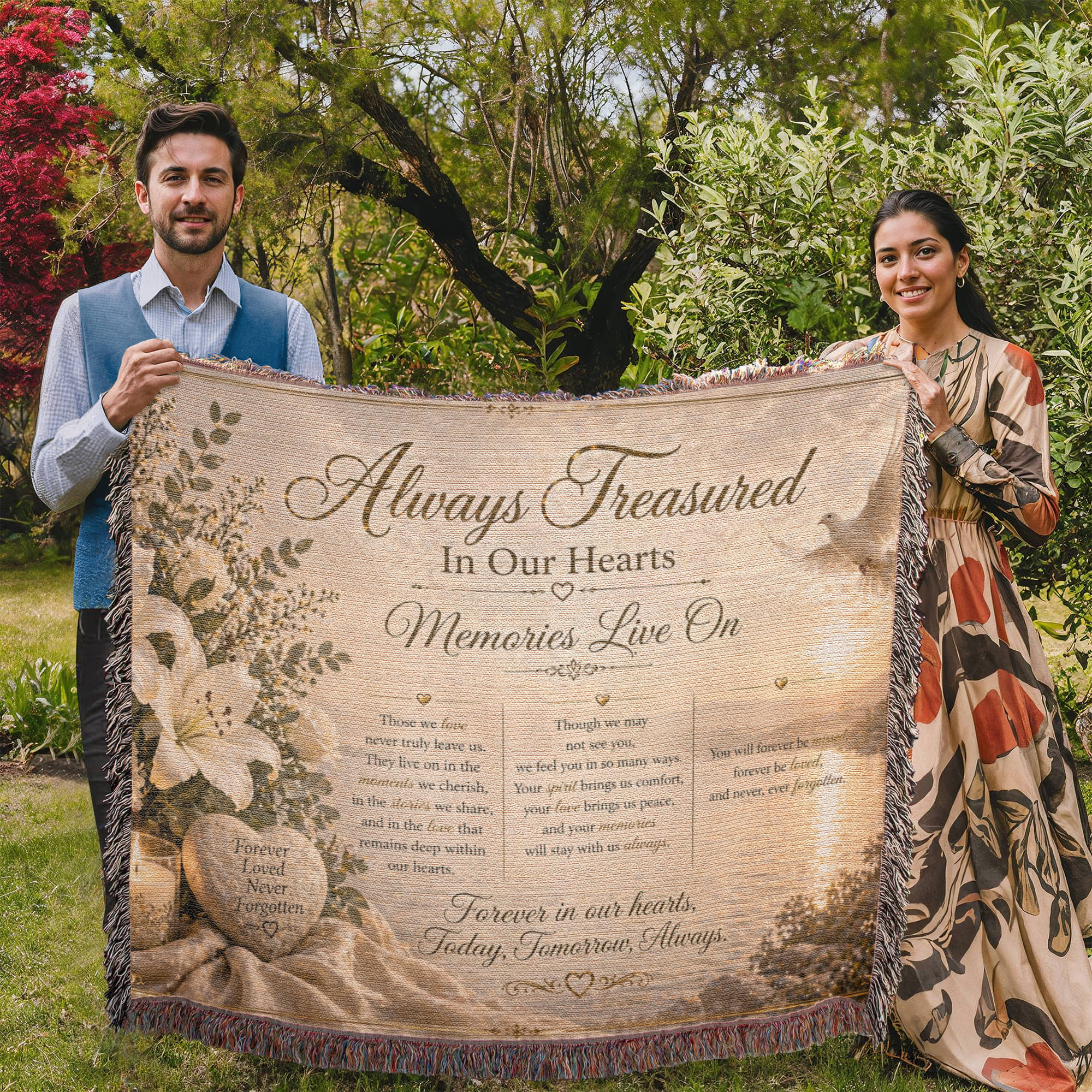 Most Treasured In Our Heart Woven Blanket